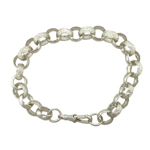 New 925 Silver 9.5" Patterned Belcher Bracelet