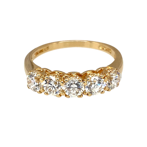 14ct Gold & Cubic Zirconia Set Band Ring