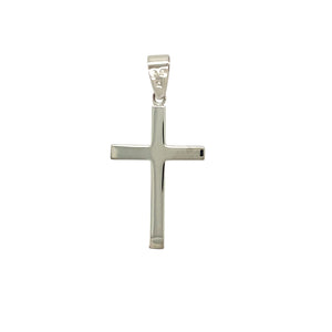 Preowned 9ct White Gold Polished Cross Pendant with the weight 2 grams