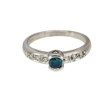 Load image into Gallery viewer, 18ct White Gold Diamond &amp; Blue Topaz Set Ring
