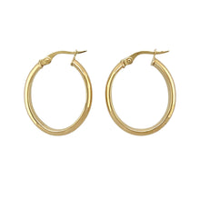 Load image into Gallery viewer, 9ct Gold Plain Oval Creole Earrings
