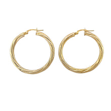 Load image into Gallery viewer, 9ct Gold Twisted Hoop Creole Earrings
