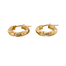 Load image into Gallery viewer, Preowned 9ct Yellow Gold Twisted Hoop Creole Earrings with the weight 1.50 grams
