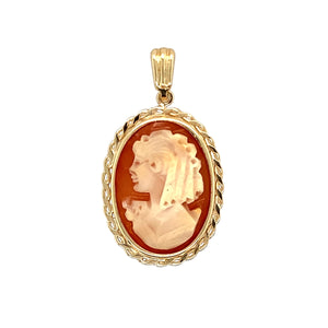 9ct Gold & Cameo Oval Pendant