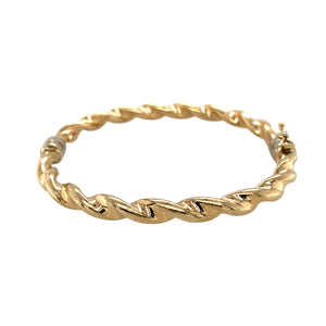 9ct Gold Twisted Hinged Bangle