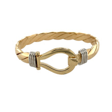 Load image into Gallery viewer, 9ct Gold Twisted Horseshoe Bangle
