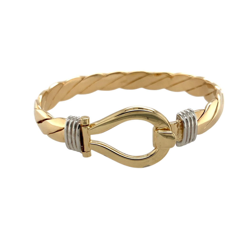 9ct Gold Twisted Horseshoe Bangle