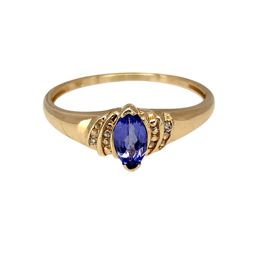 9ct Gold Diamond & Tanzanite Set Ring