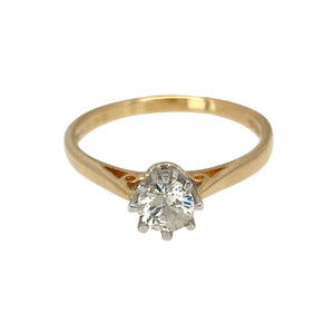 9ct Gold & Diamond Set Solitaire Ring