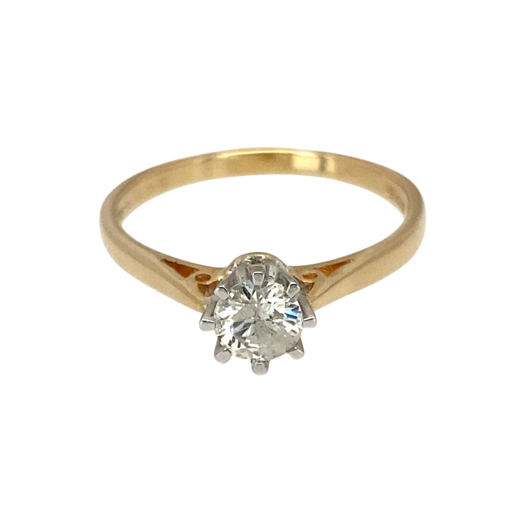 9ct Gold & Diamond Set Solitaire Ring