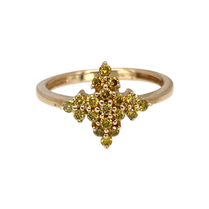 9ct Gold & Yellow Diamond Set Cluster Ring