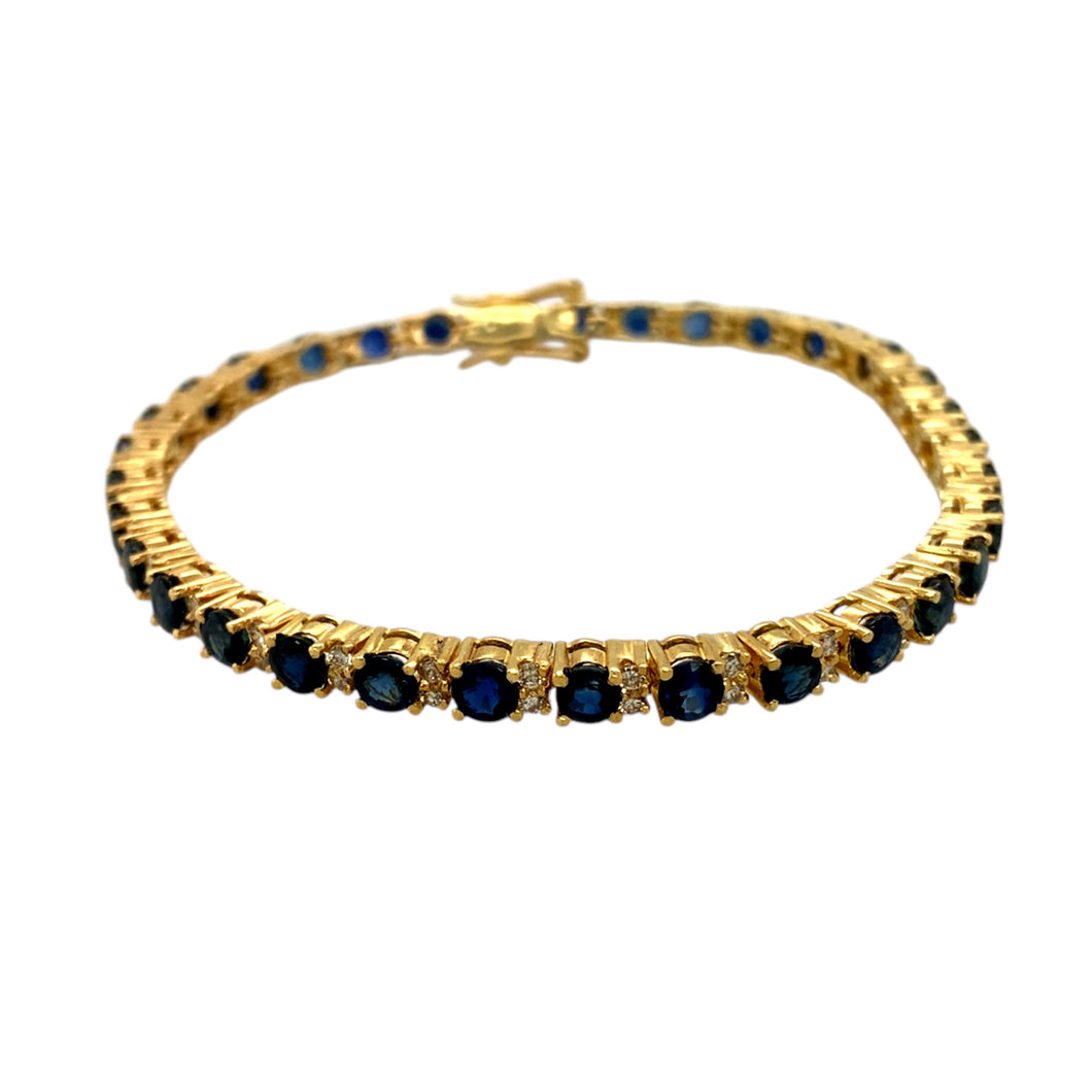 18ct Gold Diamond & Sapphire Set 7.25