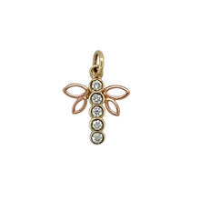 Load image into Gallery viewer, 9ct Gold &amp; White Topaz Set Clogau Dragonfly Pendant
