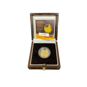 A 2005 1/10 Ounce Queen Elizabeth 22ct Gold Britannia £10 Gold Proof Coin in a Royal Mint box&nbsp;