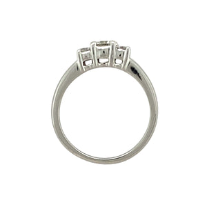 9ct White Gold & Diamond Set Trilogy Ring