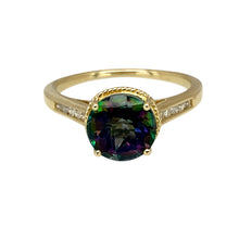 Load image into Gallery viewer, 9ct Gold Diamond &amp; Mystic Topaz Set Ring
