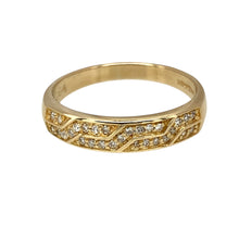 Load image into Gallery viewer, 9ct Gold &amp; Diamond Set Patterned Band Ring
