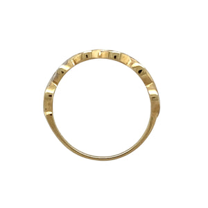 9ct Gold & Diamond Set Twist Weave Band Ring