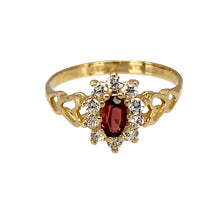 Load image into Gallery viewer, 9ct Gold Pink Stone &amp; Cubic Zirconia Set Cluster Ring
