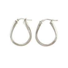 Load image into Gallery viewer, 9ct White Gold Oval Wave Creole Earrings
