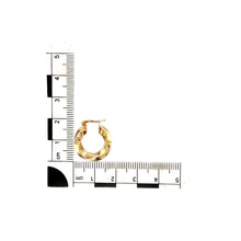 Load image into Gallery viewer, 9ct Gold Patterned Twisted Hoop Creole Earrings
