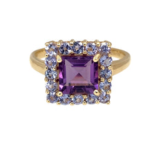 Load image into Gallery viewer, 9ct Gold &amp; Purple Stone Set Cluster Ring
