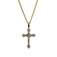 Load image into Gallery viewer, 9ct Gold &amp; Diamond Set Cross 18&quot; Necklace
