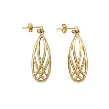 Load image into Gallery viewer, 9ct Gold Open Weave Dropper Earrings
