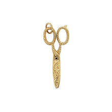 Load image into Gallery viewer, 9ct Gold Patterned Scissors Charm
