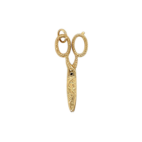 9ct Gold Patterned Scissors Charm