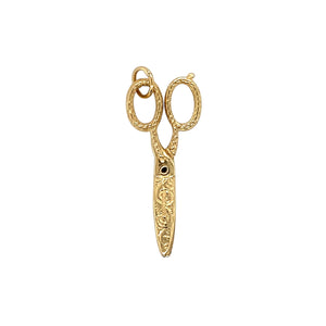 9ct Gold Patterned Scissors Charm