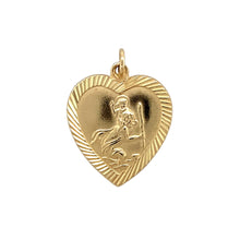 Load image into Gallery viewer, 9ct Gold Heart St Christopher Pendant
