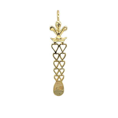 9ct Gold Welsh Three Feather Lovespoon Pendant