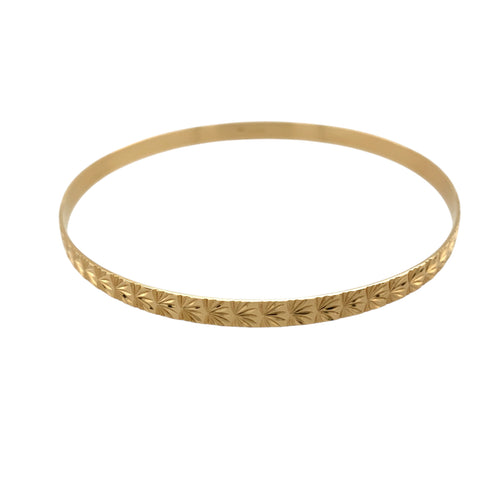 9ct Solid Gold Patterned Bangle