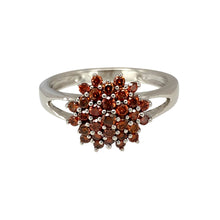 Load image into Gallery viewer, 9ct White Gold &amp; Cognac Coloured Diamond Set Cluster Ring
