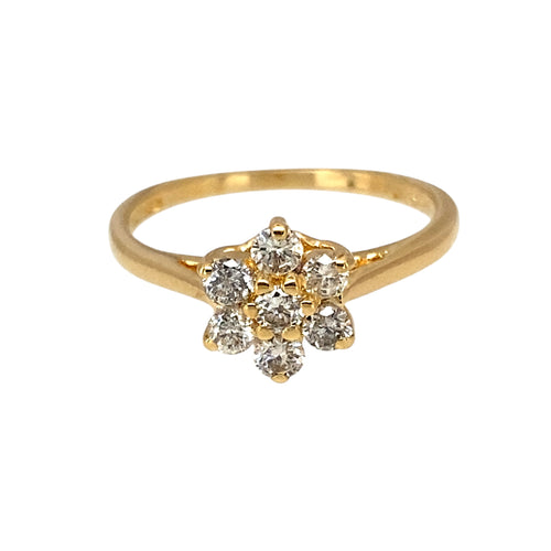 18ct Gold & Diamond Set Flower Cluster Ring