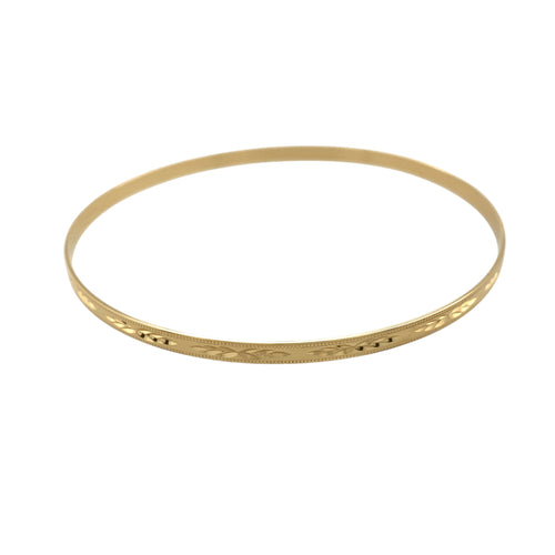 9ct Solid Gold Patterned Bangle