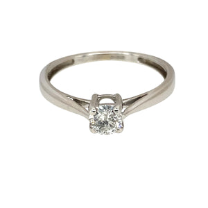 18ct White Gold & Diamond Set Solitaire Ring