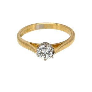 18ct Gold & Diamond Set Solitaire Ring