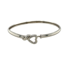 Load image into Gallery viewer, 9ct White Gold &amp; Diamond Set Open Heart Bangle
