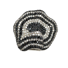 Load image into Gallery viewer, 925 Silver &amp; Black and White Cubic Zirconia Set Dress Ring
