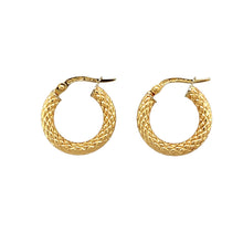 Load image into Gallery viewer, 9ct Gold Patterned Hoop Creole Earrings
