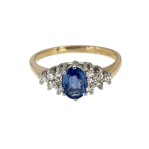 9ct Gold Diamond & Sapphire Set Ring