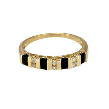 Load image into Gallery viewer, 9ct Gold Diamond &amp; Sapphire Set Band Ring
