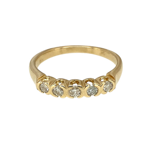 9ct Gold & Diamond Set Band Ring