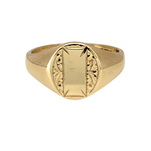 Load image into Gallery viewer, 9ct Gold Patterned Oval Signet Ring
