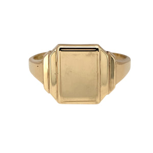 9ct Gold Plain Rectangle Signet Ring