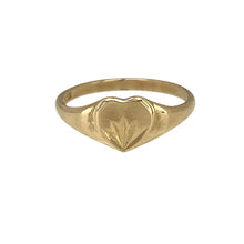 Load image into Gallery viewer, 9ct Gold Children&#39;s Patterned Heart Signet Ring
