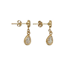 Load image into Gallery viewer, 9ct Gold &amp; Cubic Zirconia Set Drop Earrings
