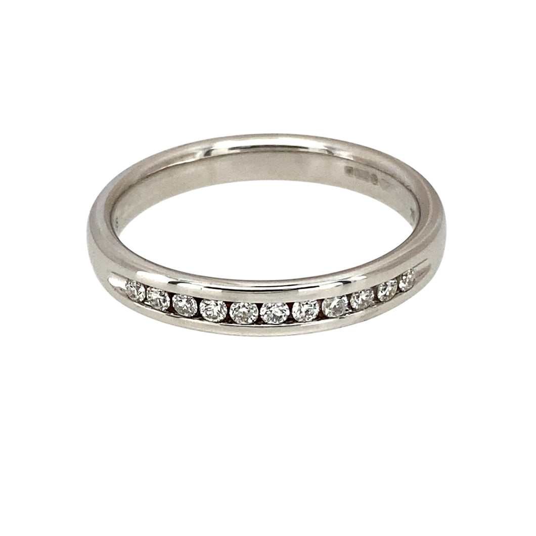 9ct White Gold & Diamond Set Band Ring